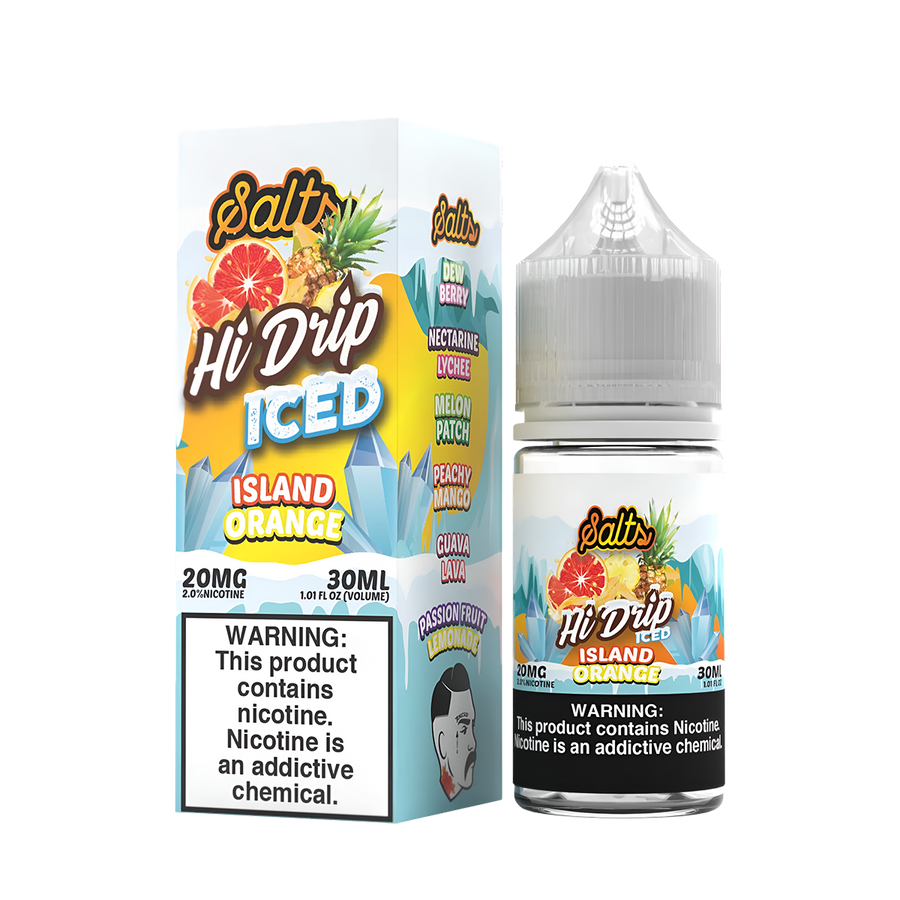 Hi Drip Iced Salt Nicotine Vape Juice 20 Mg Island Orange Iced