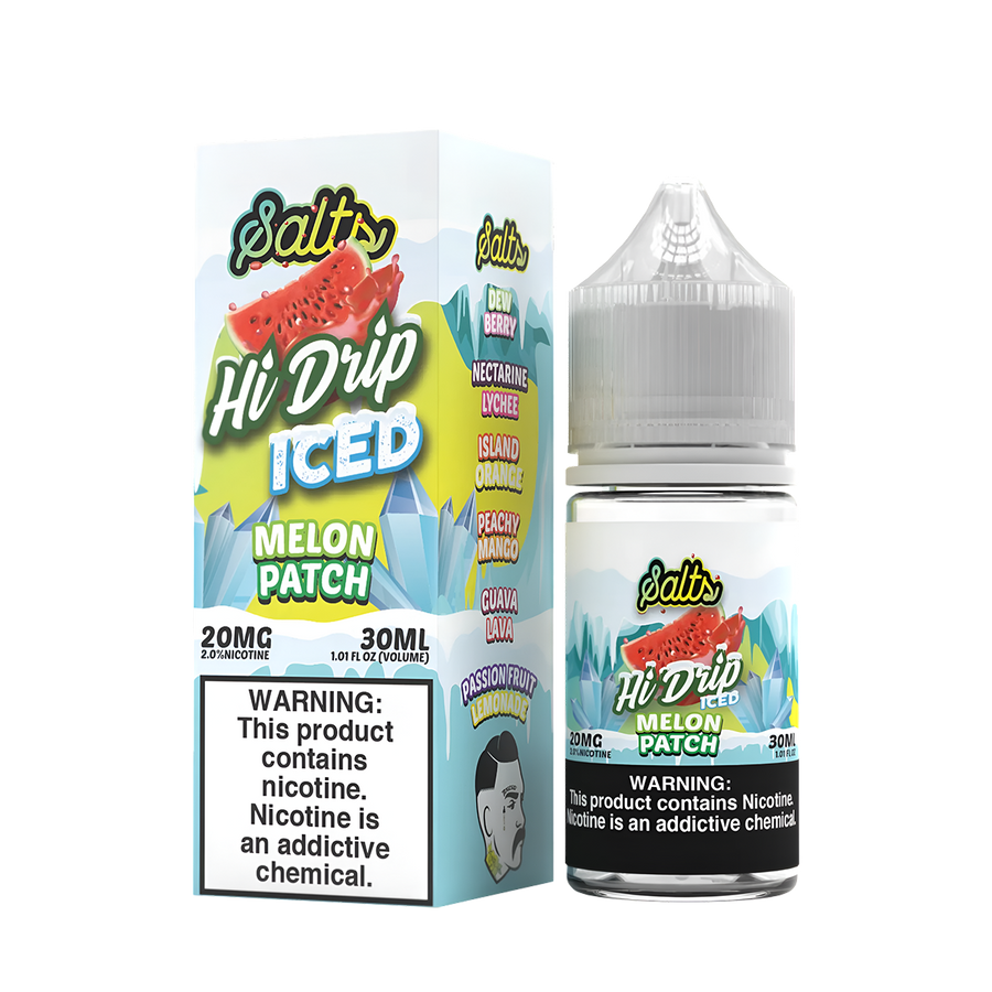 Hi Drip Iced Salt Nicotine Vape Juice 20 Mg Melon Patch Iced