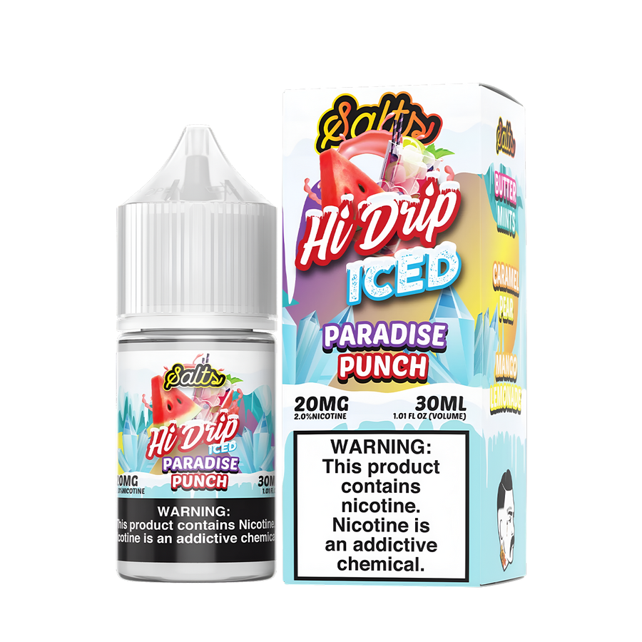 Hi Drip Iced Salt Nicotine Vape Juice 20 Mg Paradise Punch Iced