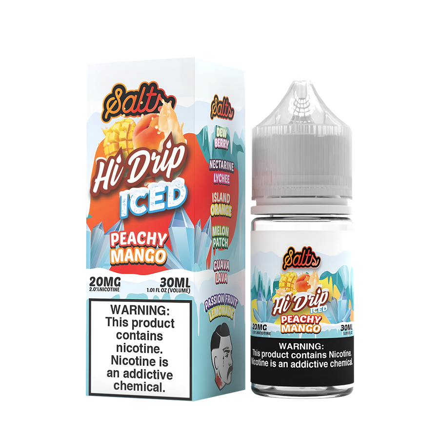 Hi Drip Iced Salt Nicotine Vape Juice 20 Mg Peachy Mango Iced