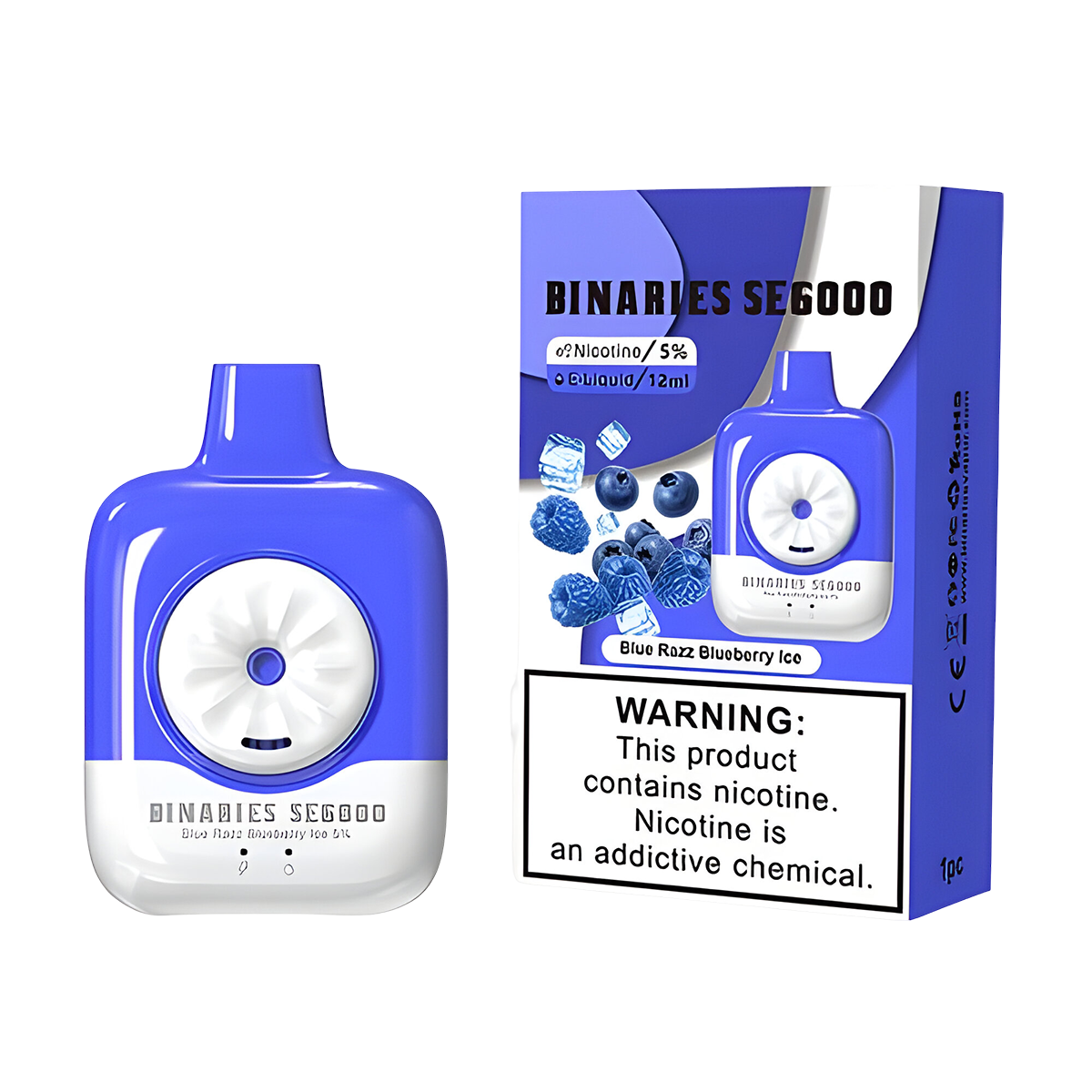 HorizonTech Binaries SE6000 Disposable Vape Blue Razz Blueberry Ice  
