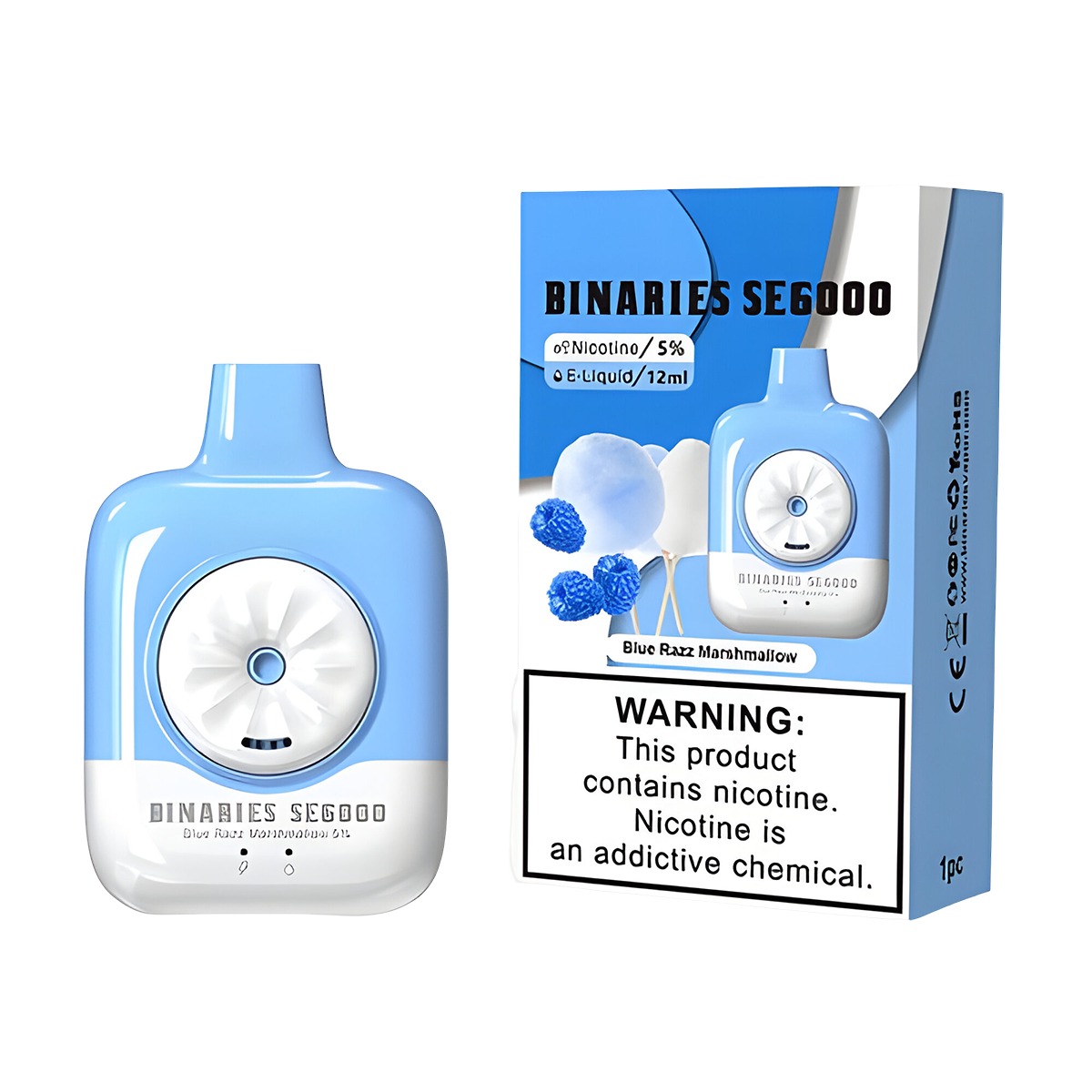 HorizonTech Binaries SE6000 Disposable Vape Blue Razz Marshmallow  