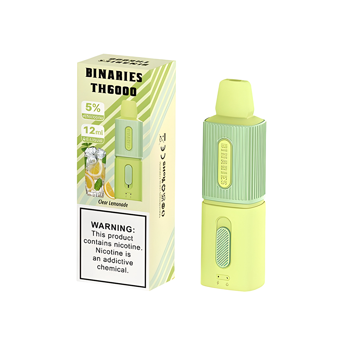 HorizonTech Binaries TH6000 Disposable Vape Clear Lemonade  
