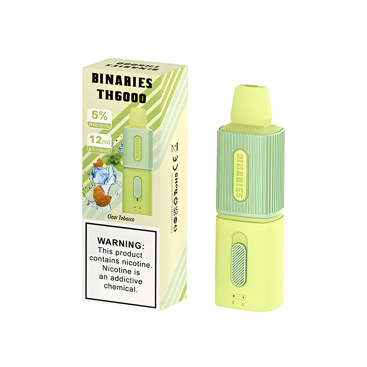 HorizonTech Binaries TH6000 Disposable Vape Clear Tobacco  