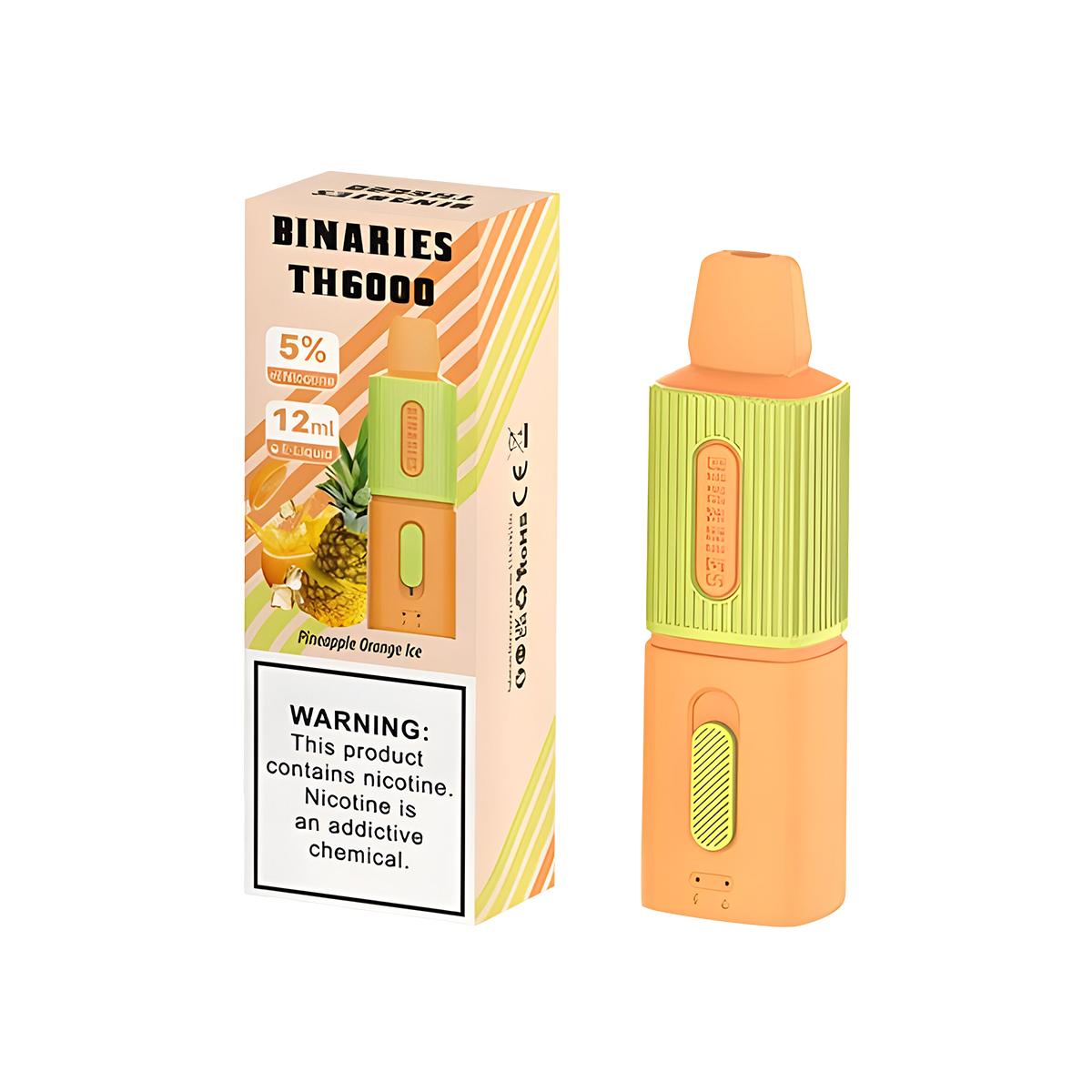 HorizonTech Binaries TH6000 Disposable Vape Pineapple Orange Ice  