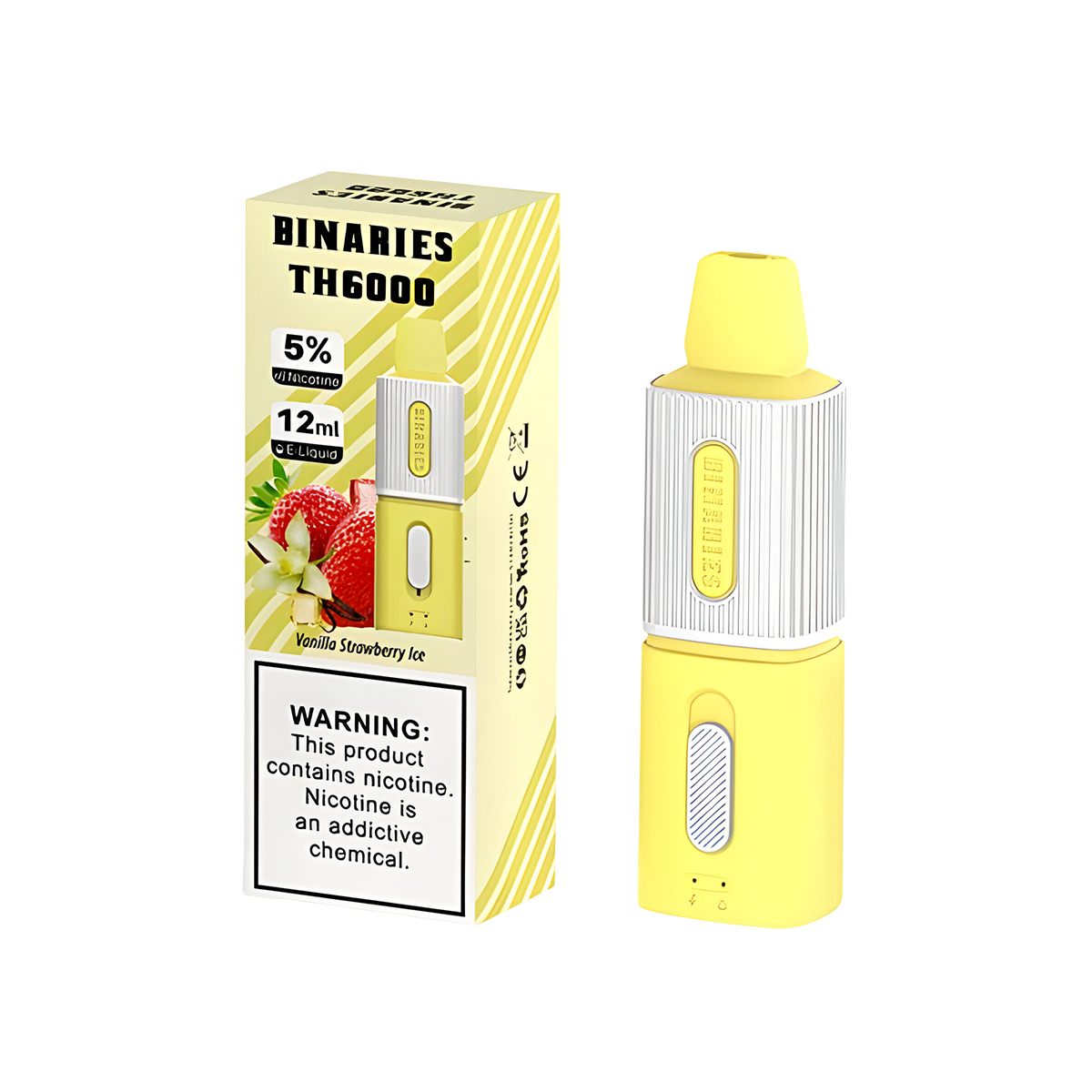 HorizonTech Binaries TH6000 Disposable Vape Vanilla Strawberry Ice  