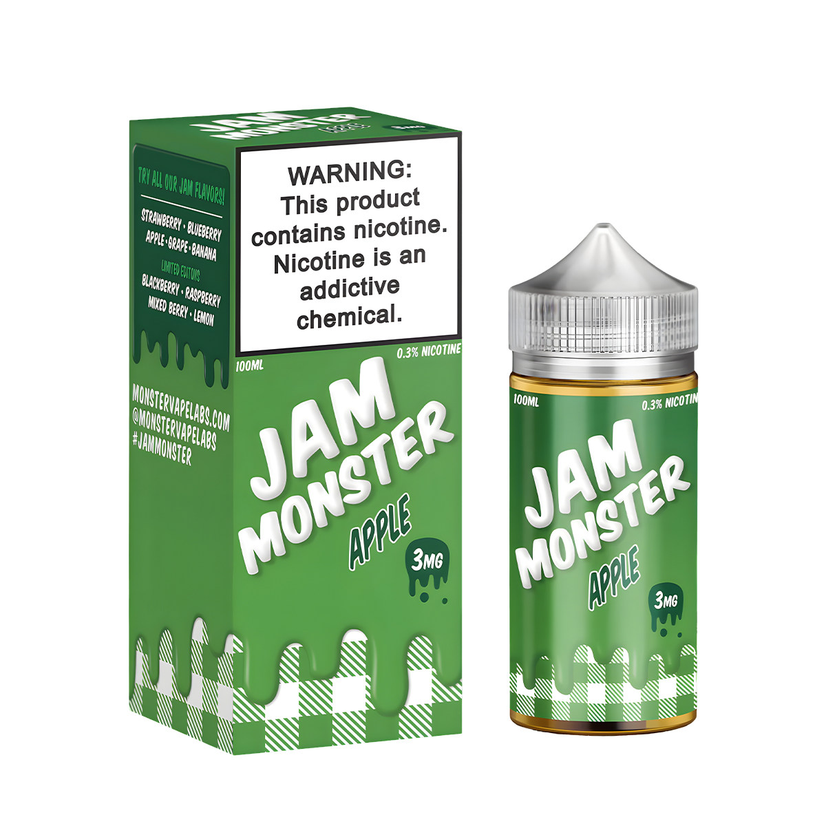Jam Monster Freebase Vape Juice 0 Mg 100 Ml Apple