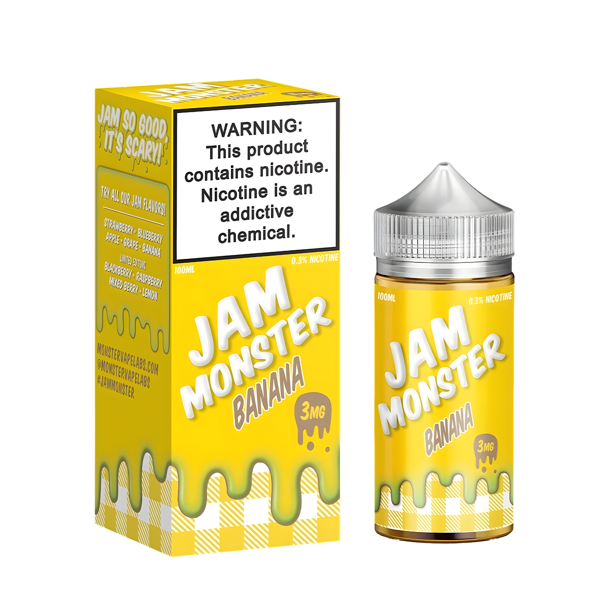 Jam Monster Freebase Vape Juice 0 Mg 100 Ml Banana