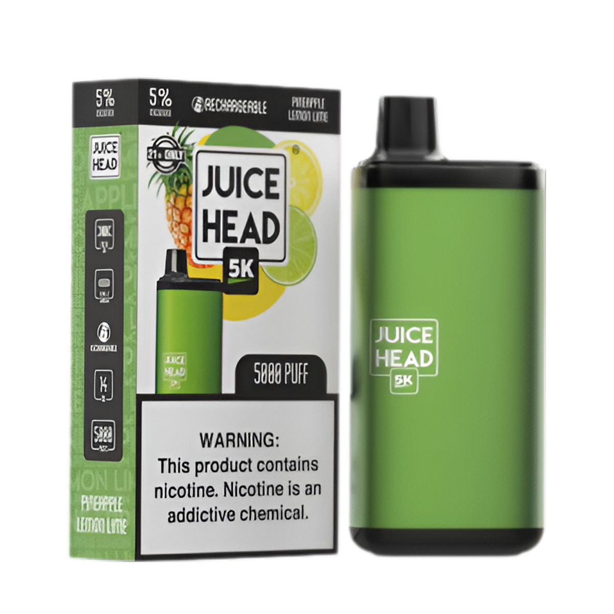 Juice Head 5K Disposable Vape Pineapple Lemon Lime  