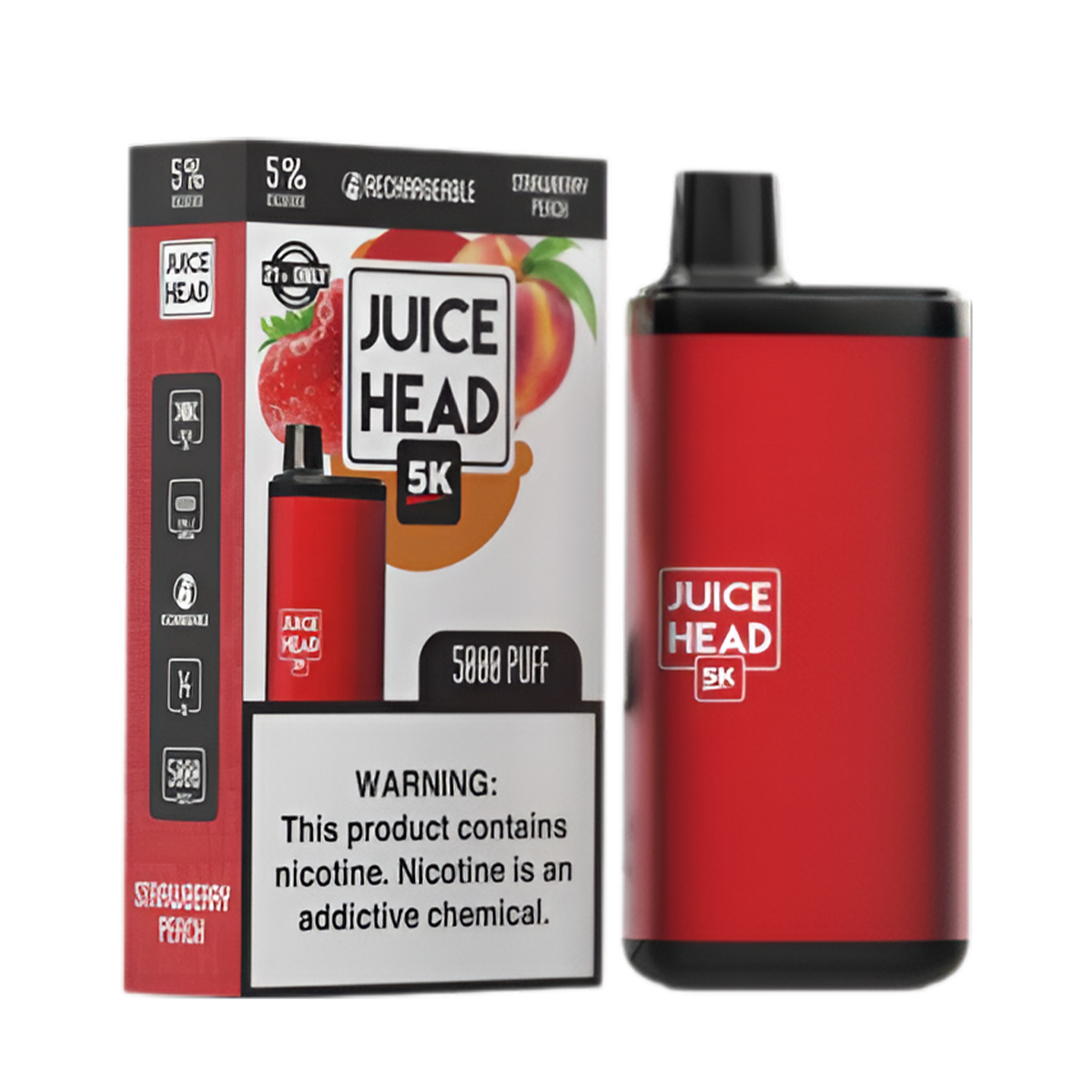 Juice Head 5K Disposable Vape Strawberry Peach  