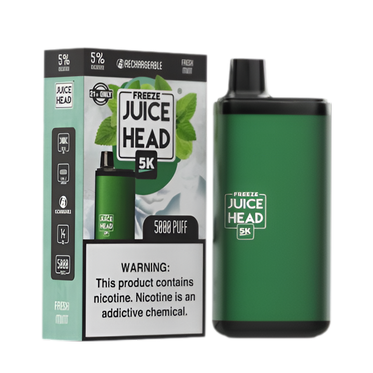 Juice Head 5K Freeze Disposable Vape Fresh Mint Freeze  