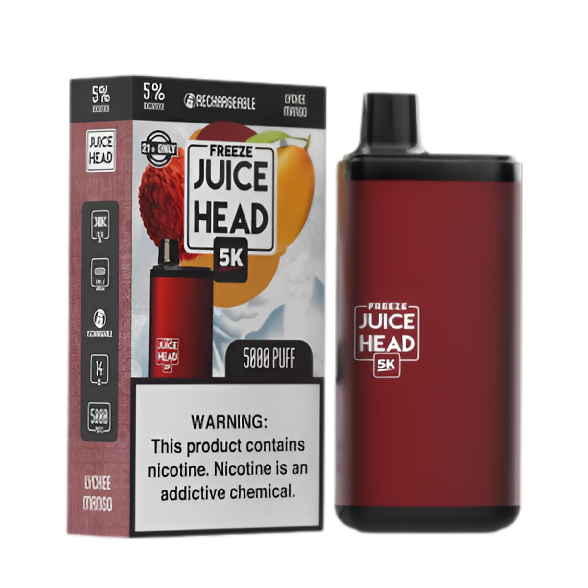 Juice Head 5K Freeze Disposable Vape Lychee Mango Freeze  