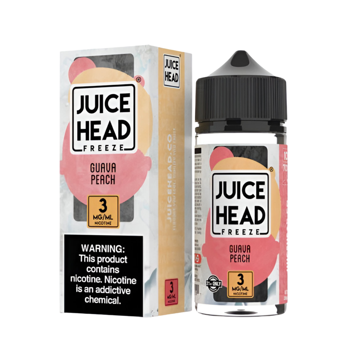 Juice Head Freeze Freebase Vape Juice 0 Mg 100 Ml Guava Peach Freeze