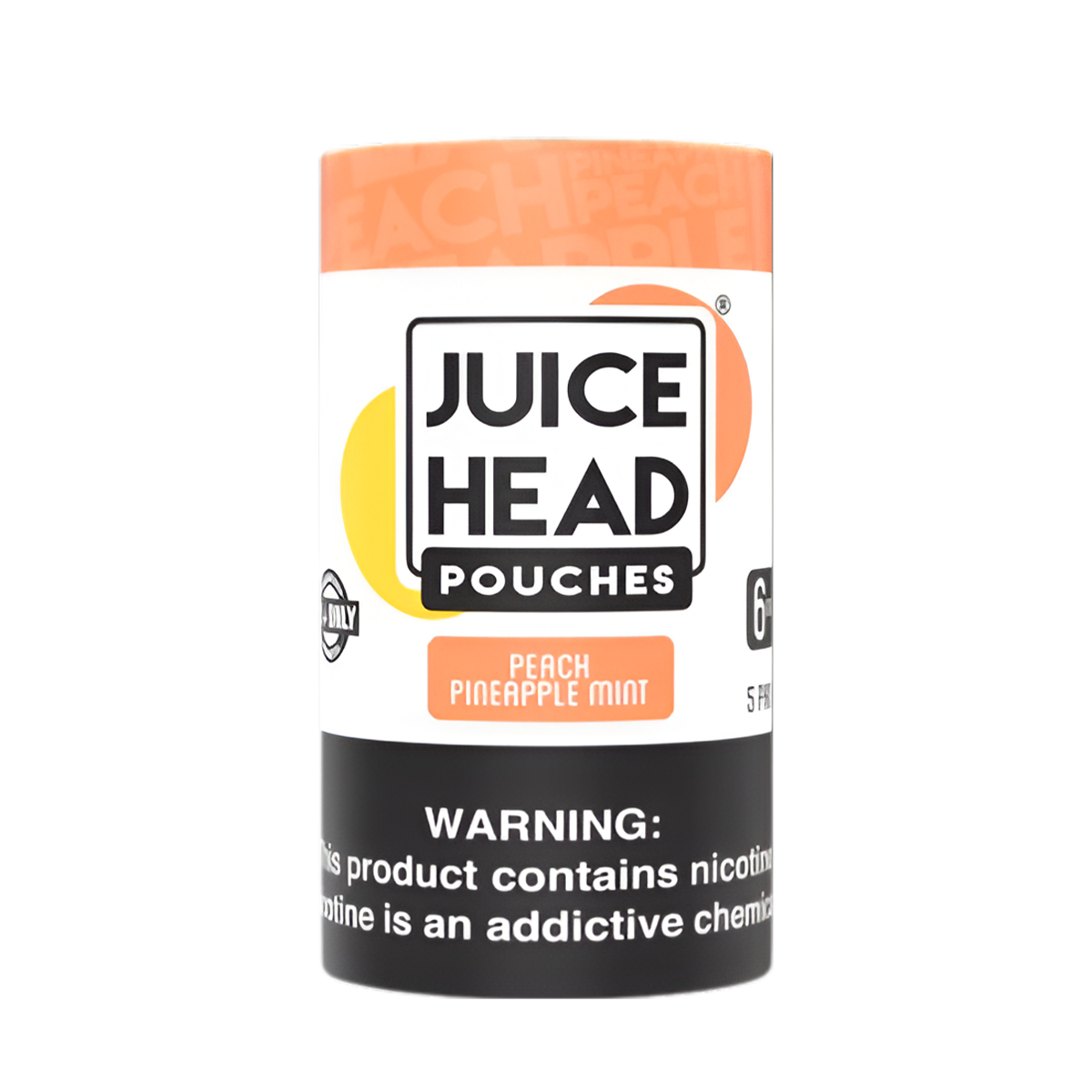 Juice Head Nicotine Pouches (5 Pack) 6 Mg 5x20 Nicotine Punches Peach Pineapple Mint