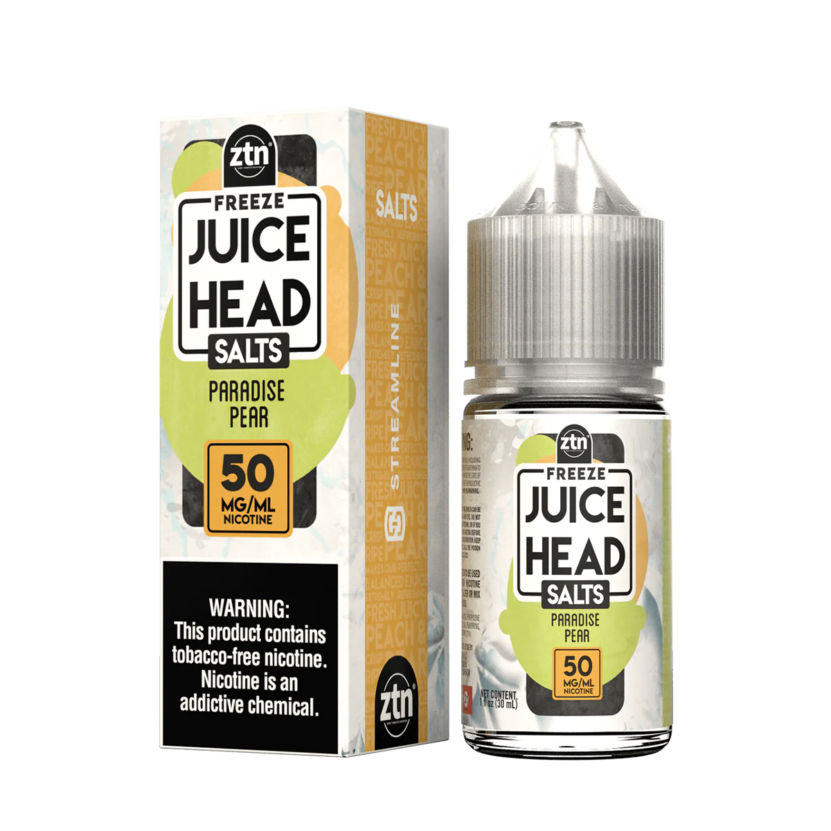Juice Head ZTN Freeze Salt Nicotine Vape Juice 50 Mg 30 Ml Paradise Pear Freeze