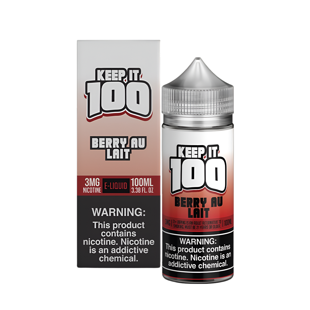 Keep it 100 Original Flavors Freebase Vape Juice 0 Mg 100 Ml Berry Au Lait