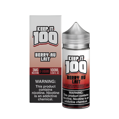 Keep it 100 Original Flavors Freebase Vape Juice 0 Mg 100 Ml Berry Au Lait