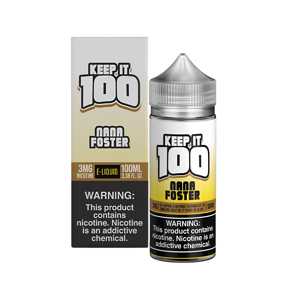 Keep it 100 Original Flavors Freebase Vape Juice 0 Mg 100 Ml Nana Foster