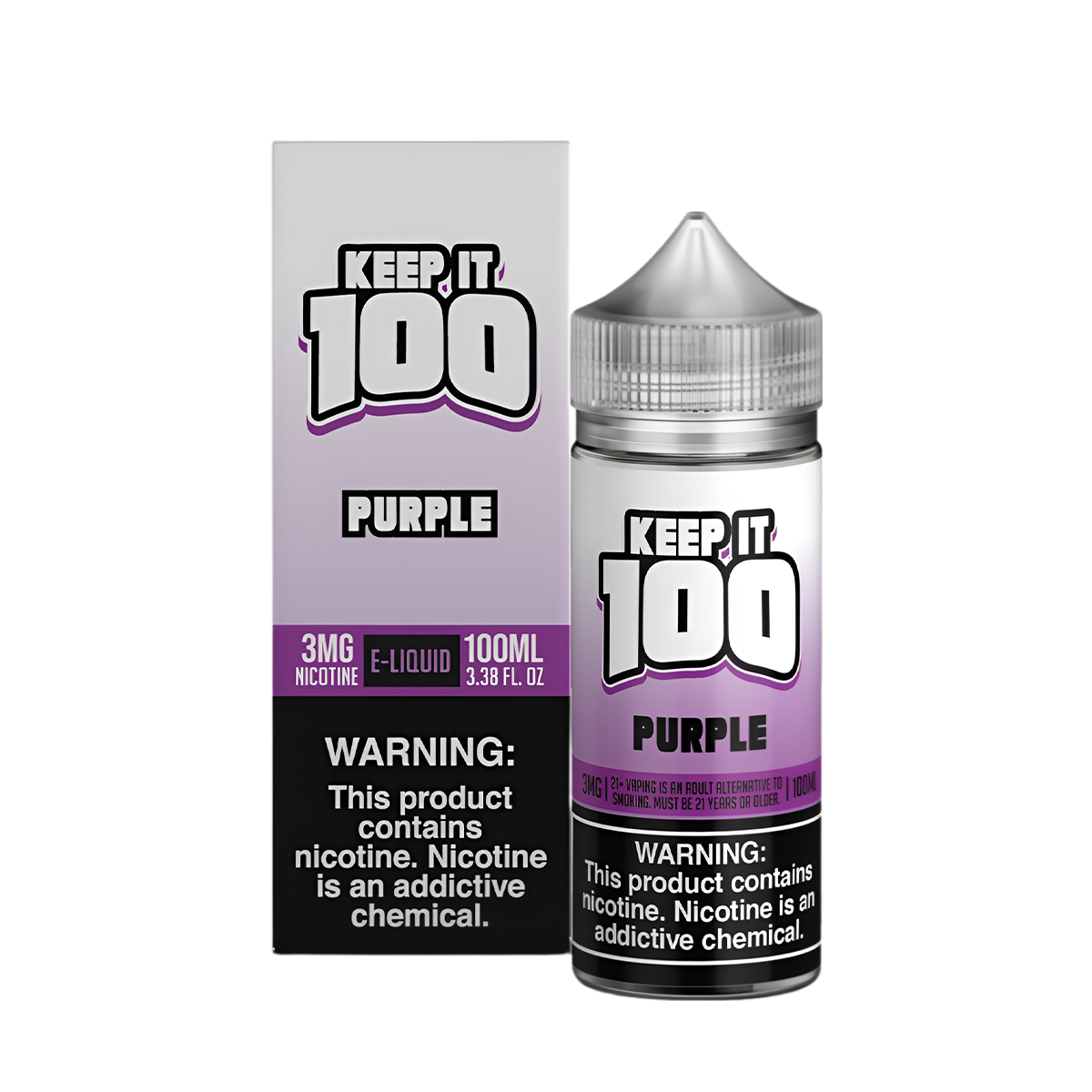 Keep it 100 Original Flavors Freebase Vape Juice 0 Mg 100 Ml Purple