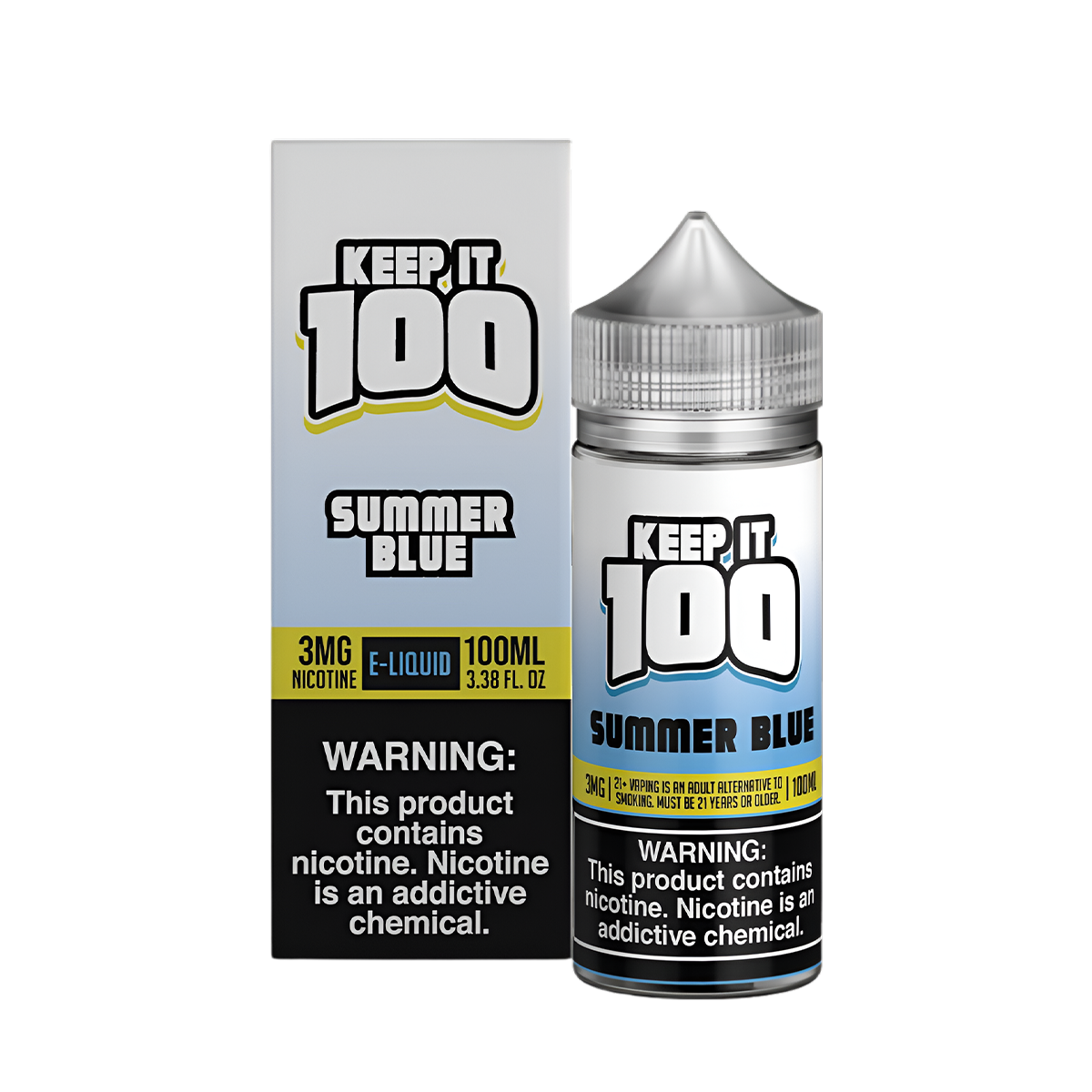 Keep it 100 Original Flavors Freebase Vape Juice 0 Mg 100 Ml Summer Blue