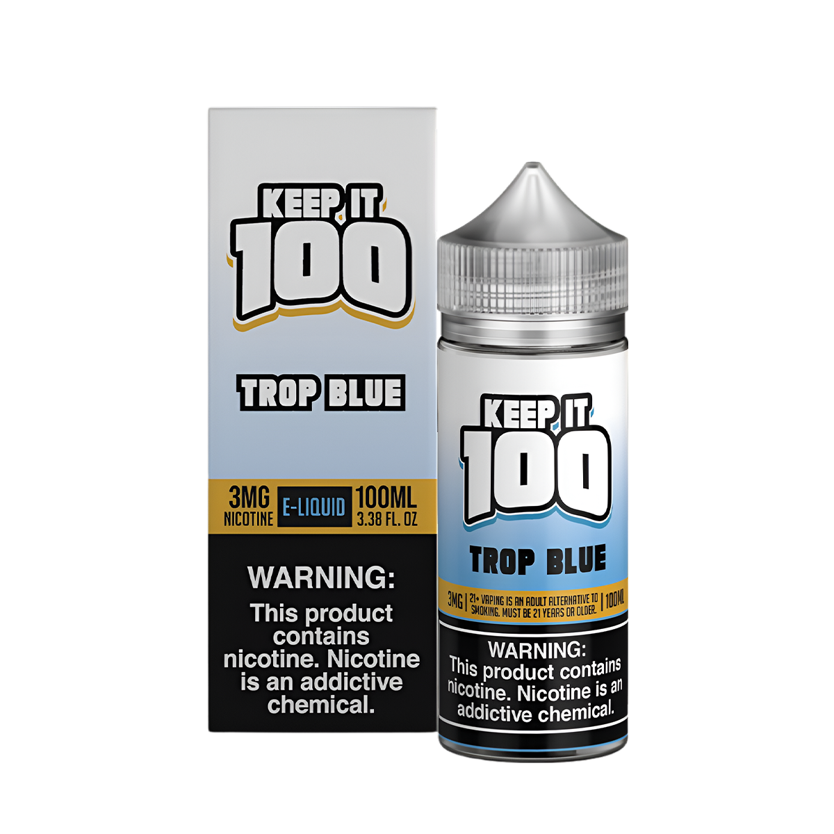 Keep it 100 Original Flavors Freebase Vape Juice 0 Mg 100 Ml Tropical Blue
