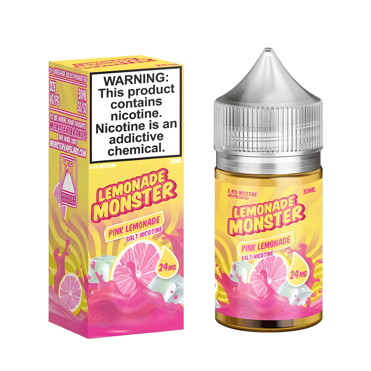 Lemonade Monster Salt Nicotine Vape Juice 24 Mg 30 Ml Pink Lemonade