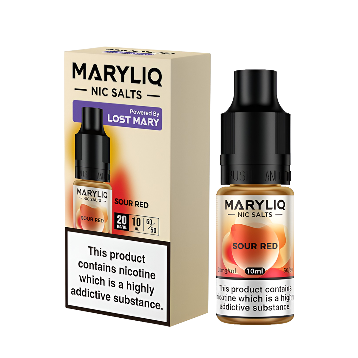 Lost Mary Maryliq Salt Nicotine Vape Juice 20 Mg 10 Ml Sour Red