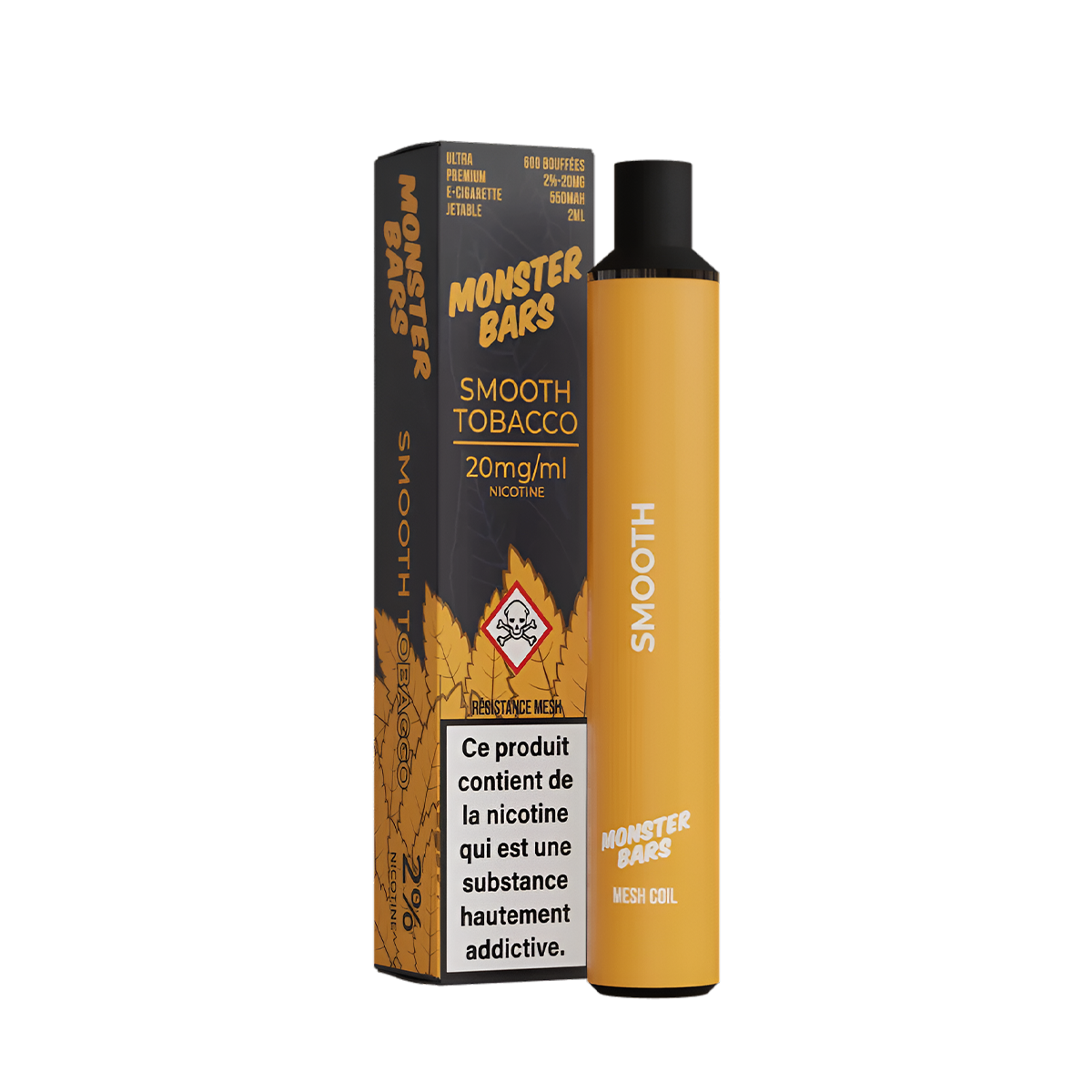 Monster Bars Disposable Vape Smooth Tobacco  