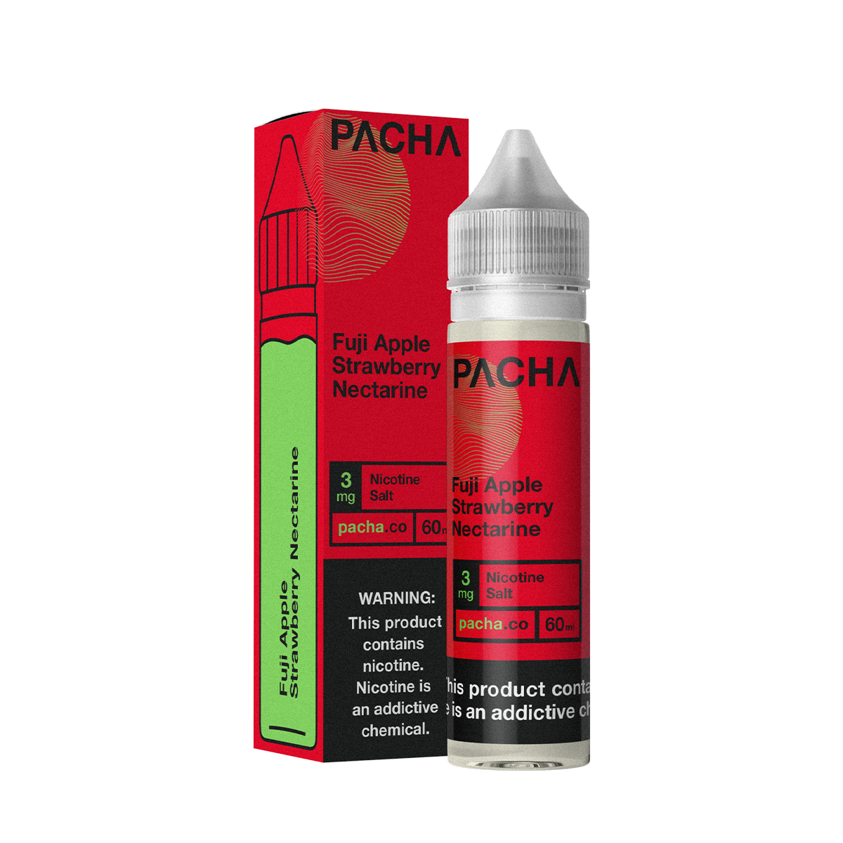 Pacha TF Freebase Vape Juice 0 Mg 60 Ml Fuji Apple Strawberry Nectarine
