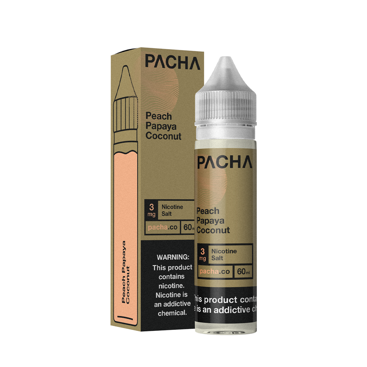 Pacha TF Freebase Vape Juice 0 Mg 60 Ml Peach Papaya Coconut