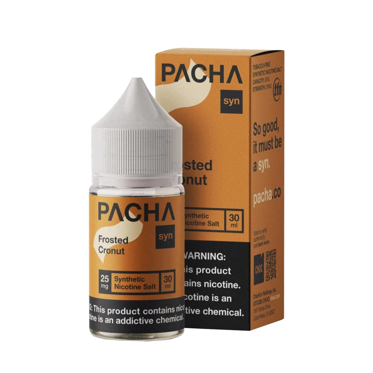 Pacha Syn Salt Nicotione Vape Juice 25 Mg 30 Ml Frosted Cronut Pachamama