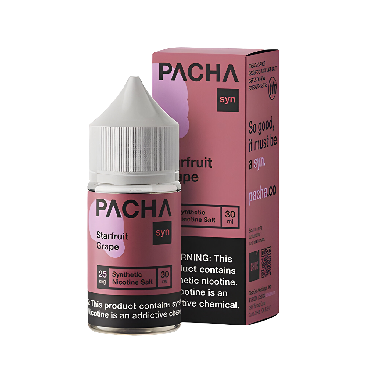 Pacha Syn Salt Nicotione Vape Juice 25 Mg 30 Ml Starfruit Grape