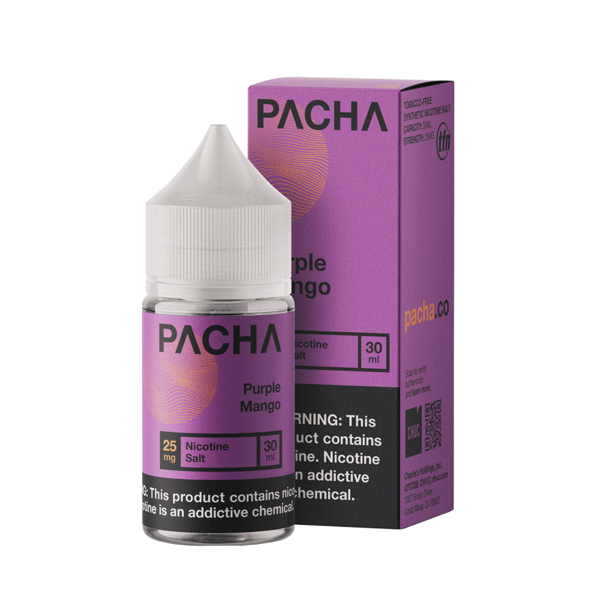 Pacha TFN Salt Nicotione Vape Juice 25 Mg 30 Ml Purple Mango