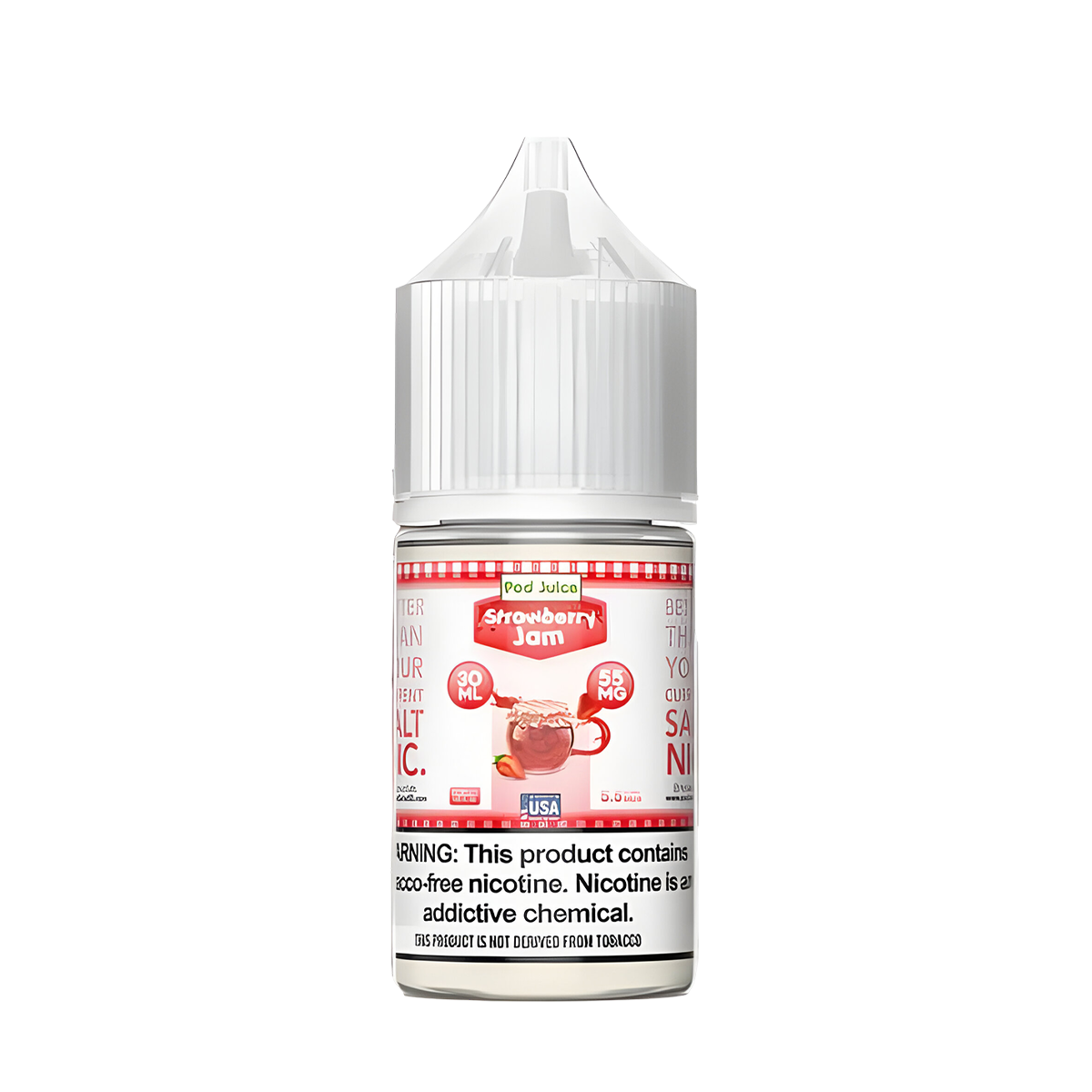Pod Juice Salt Nicotine Vape Juice 35 Mg 30 Ml Strawberry Jam