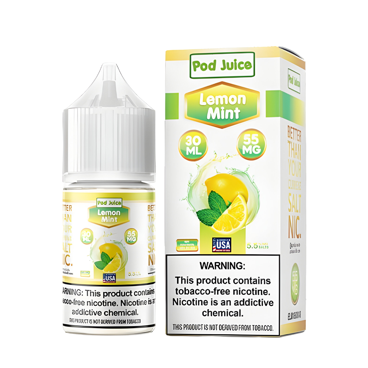 Pod Juice ☓ Hyde Salt Nicotine Vape Juice 55 Mg 30 Ml Lemon Mint