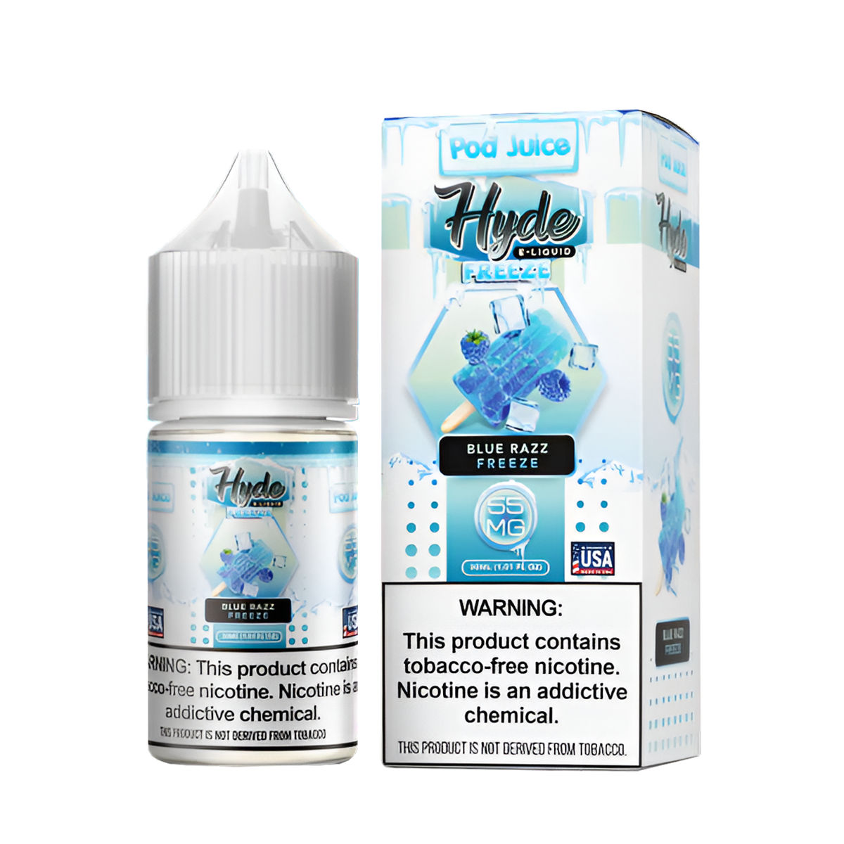 Pod Juice ☓ Hyde Salt Nicotine Vape Juice 35 Mg 30 Ml Jewel Blue Razz Freeze