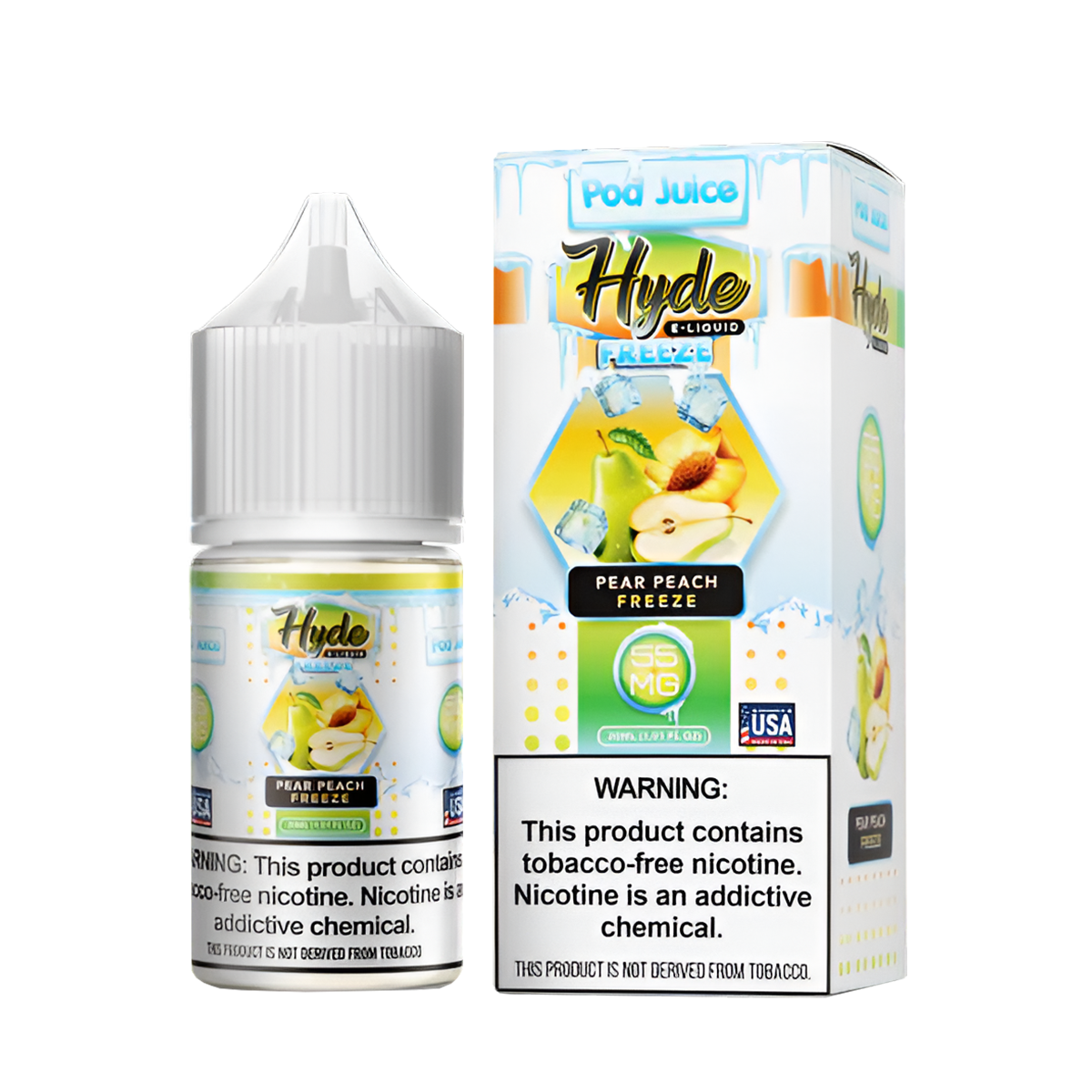 Pod Juice ☓ Hyde Salt Nicotine Vape Juice 35 Mg 30 Ml Jewel Peach Pear Freeze