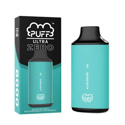 Puff Bar Ultra Zero 8000 Nicotine Disposable Vape Aloe Grape