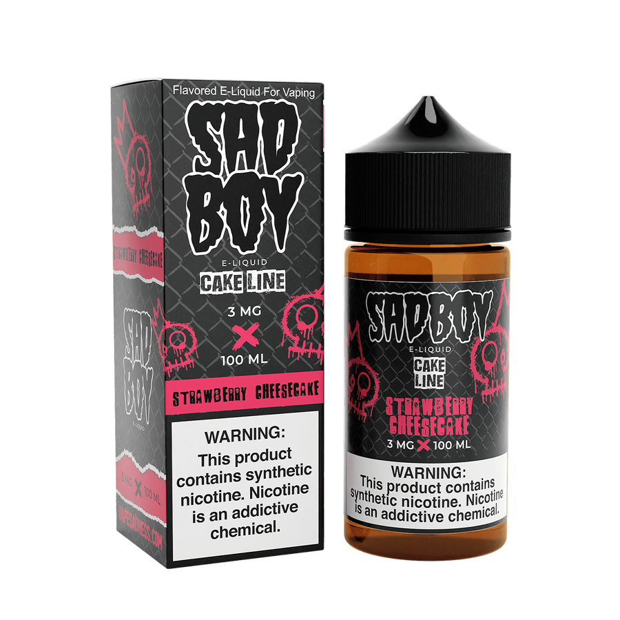Sadboy TF Freebase Vape Juice 0 Mg Cake Line / Strawberry Cheesecake