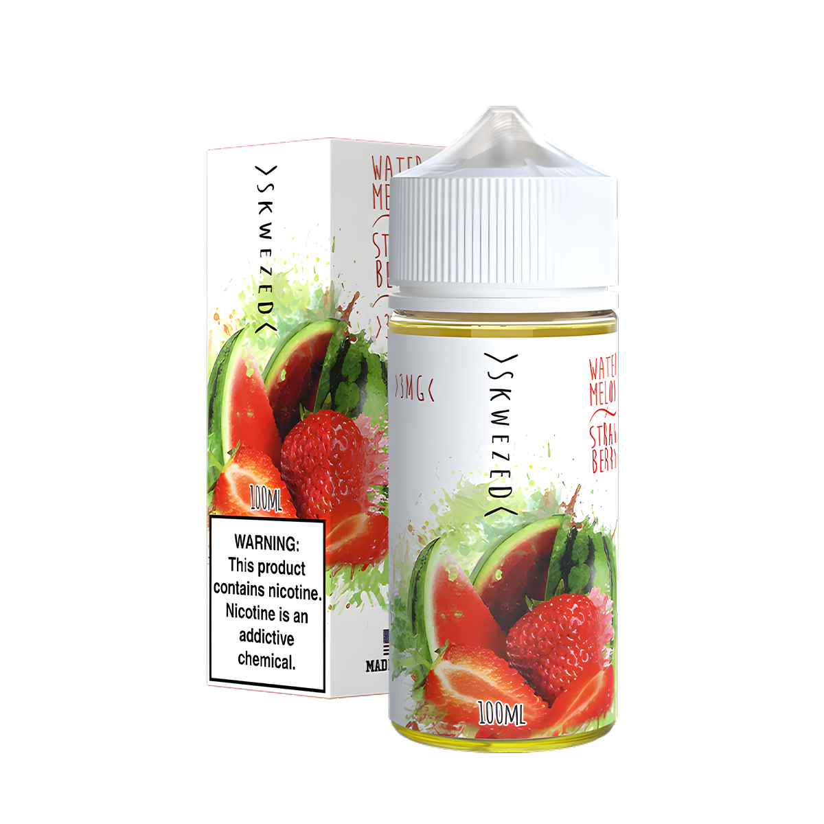 Skwezed freebase Vape juice 0 Mg 100 Ml Watermelon Strawberry