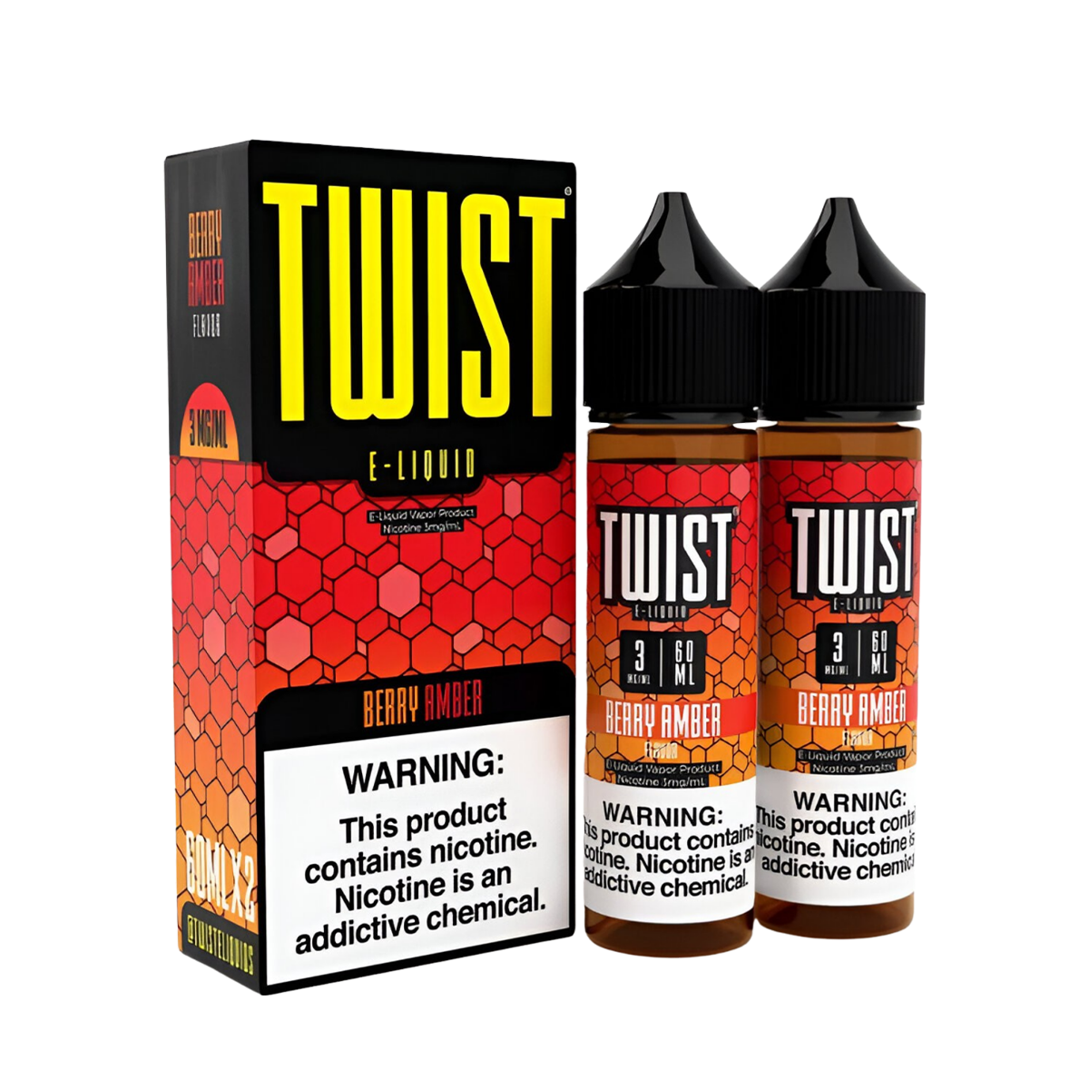 Twist Freebase Vape Juice 0 Mg 2x60 Ml Berry Amber (Strawberry Honey Graham)