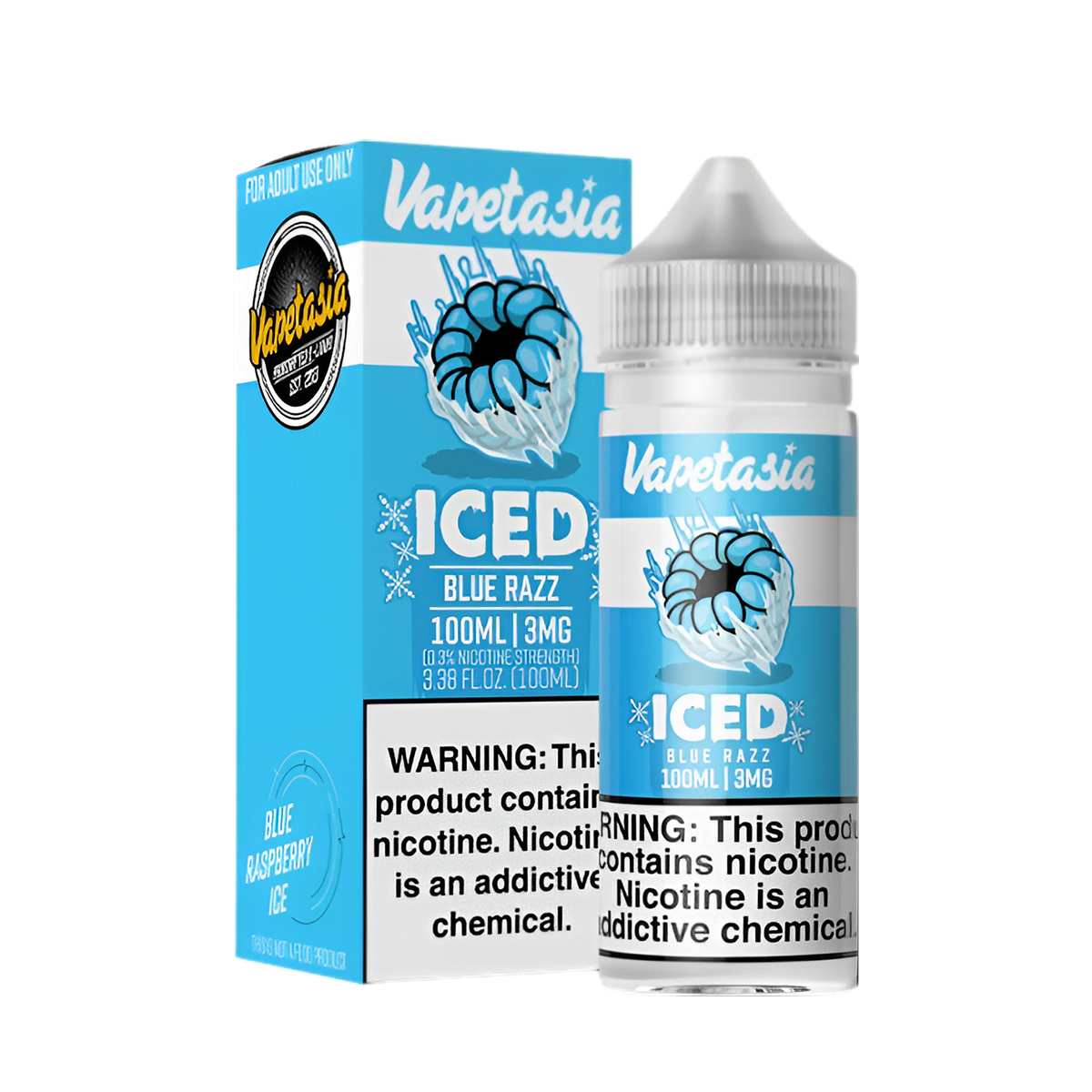 VapeTasia Iced Freebase Vape Juice 0 Mg 100 Ml Blue Razz Iced