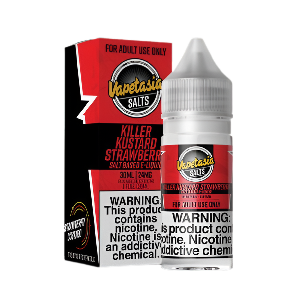 VapeTasia Killer Kustard Salt Nicotine Vape Juice 24 Mg 30 Ml Strawberry