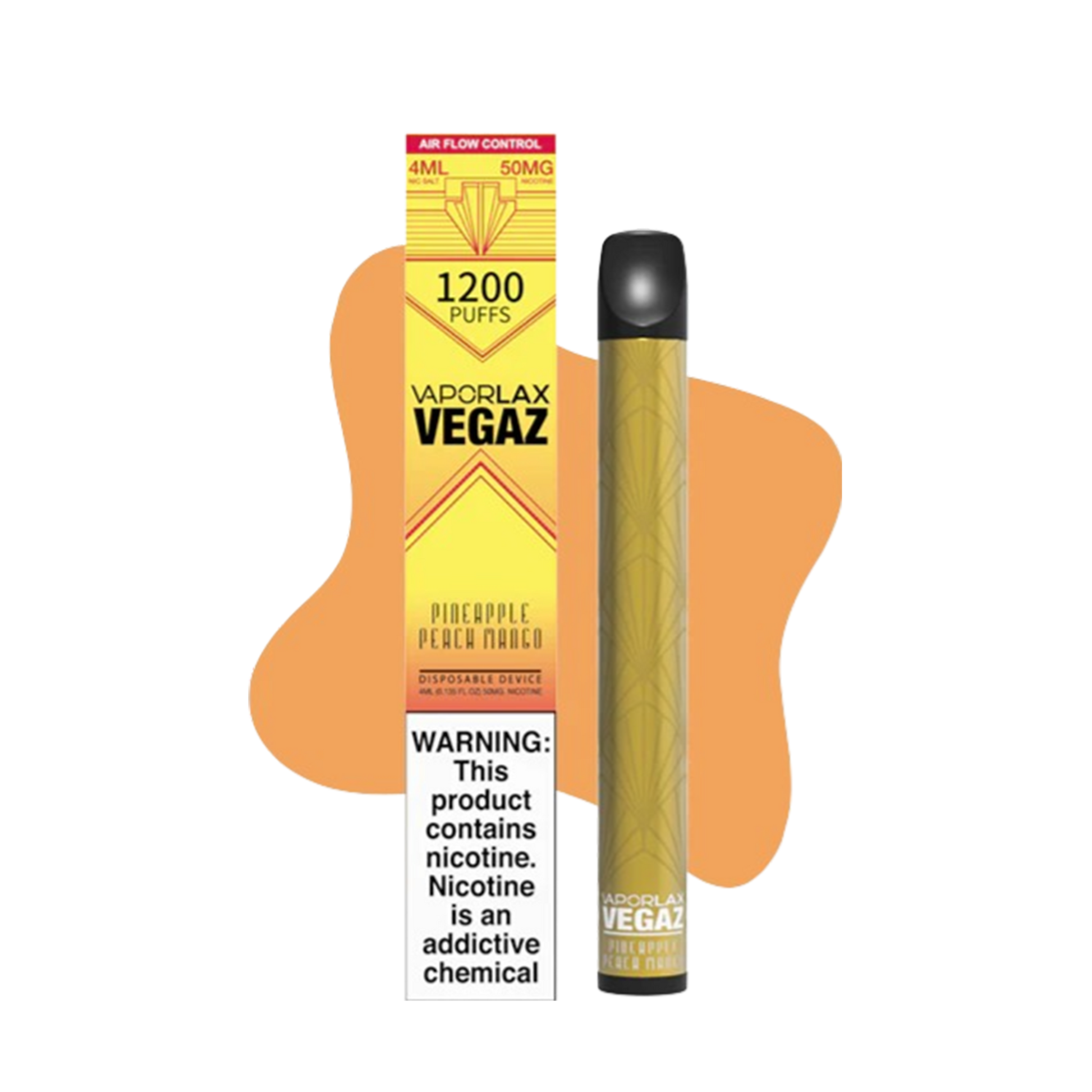Vaporlax Vegaz Disposable Vape Pen Pineapple Peach Mango  