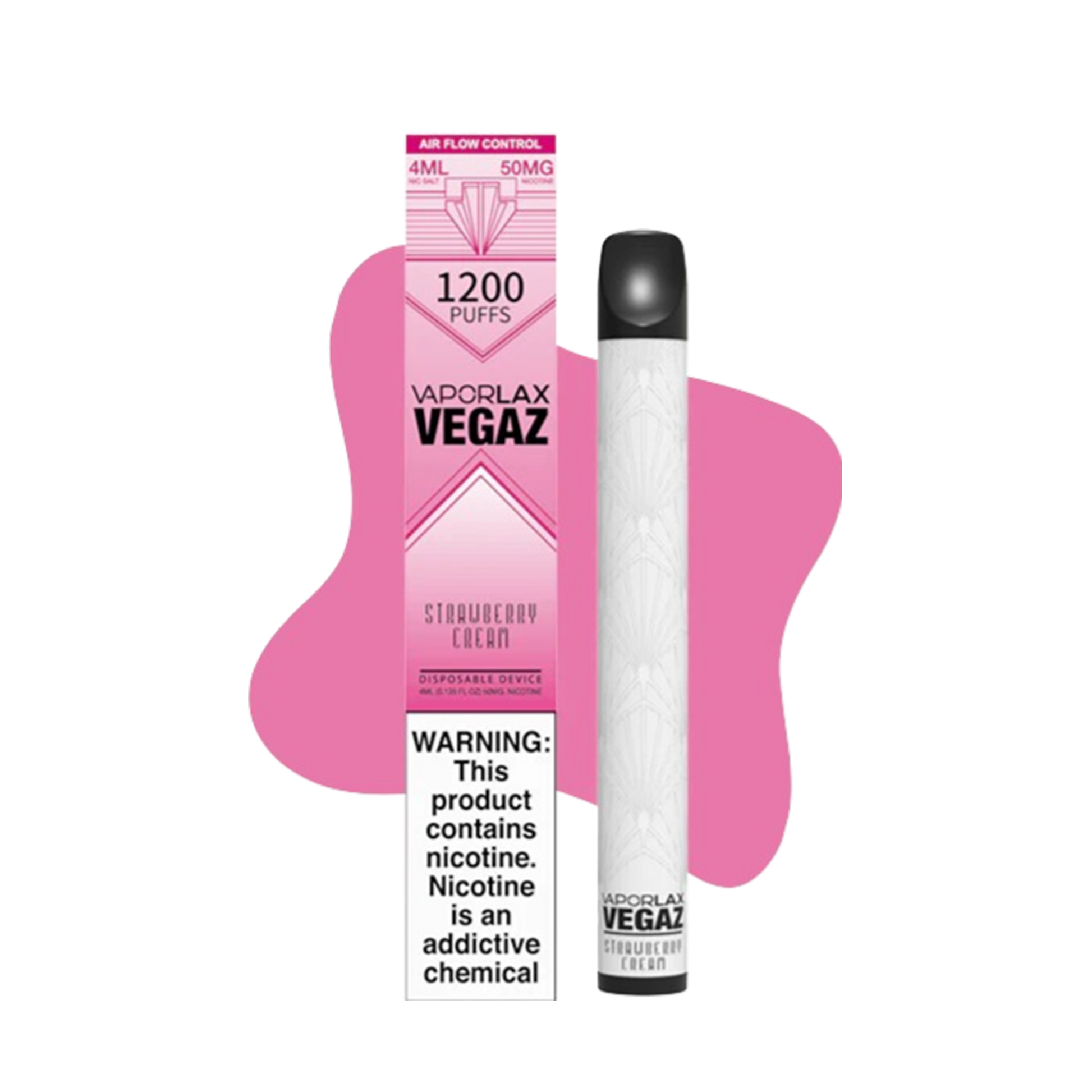 Vaporlax Vegaz Disposable Vape Pen Strawberry Cream  