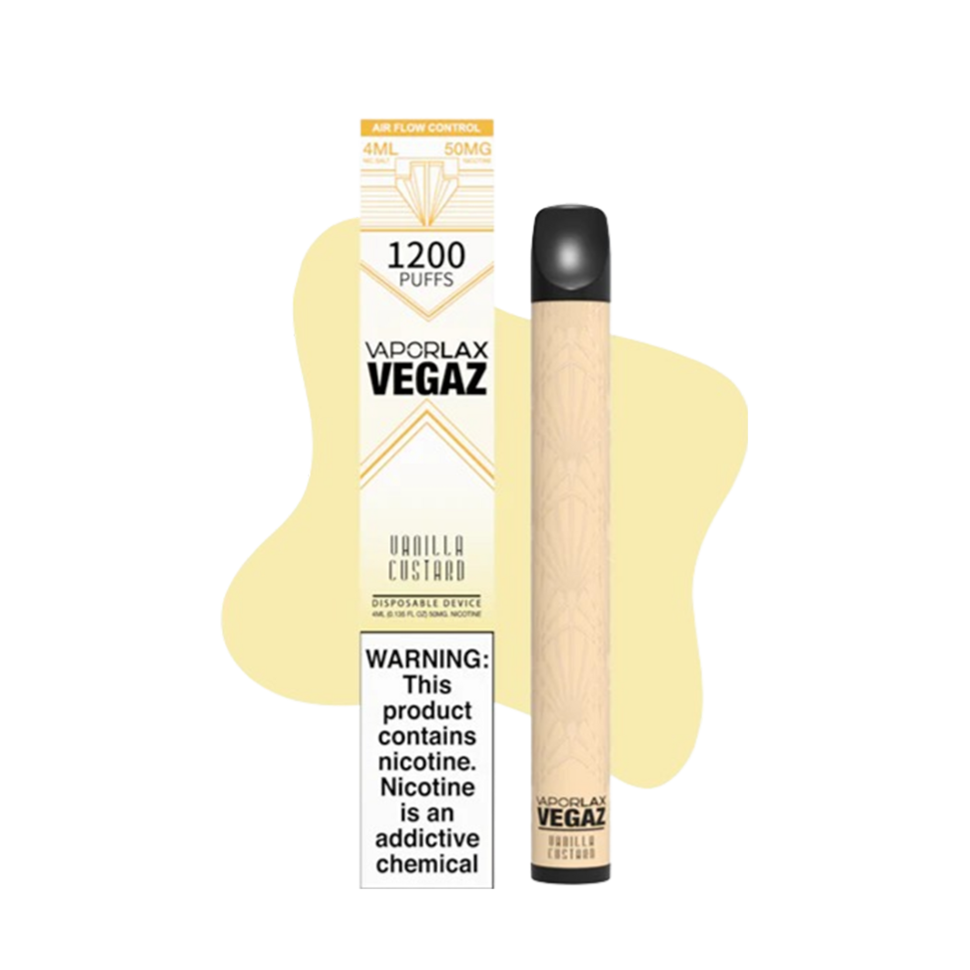 Vaporlax Vegaz Disposable Vape Pen Vanilla Custard  