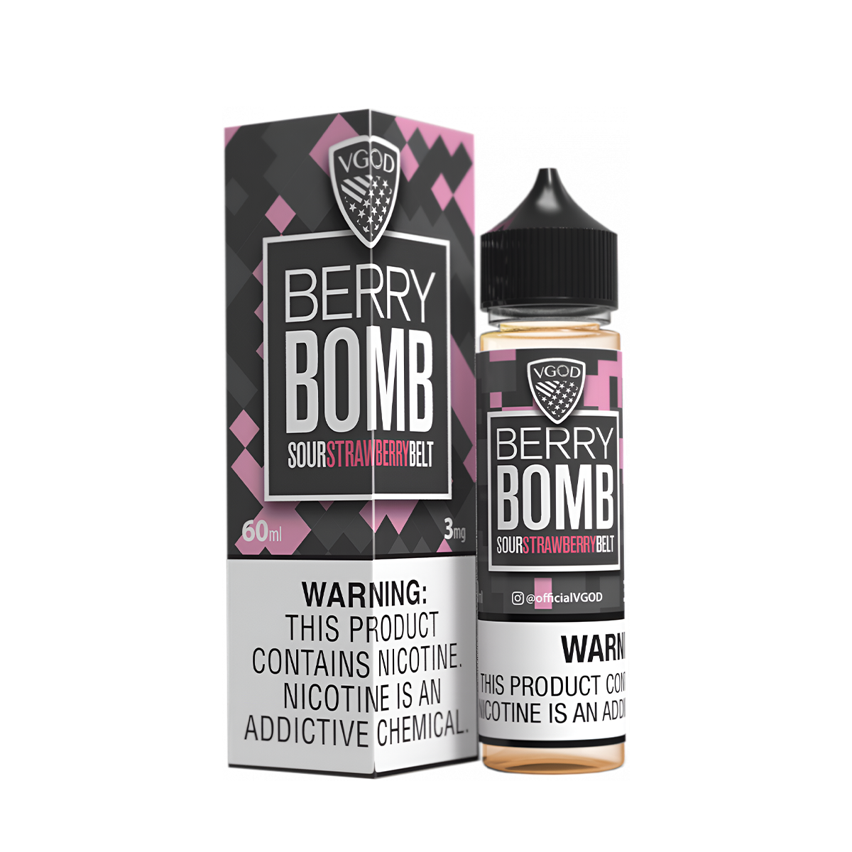 VGOD Bomb Line Freebase Vape Juice 0 Mg 60 Ml Berry Bomb (Sour Strawberry Belt)