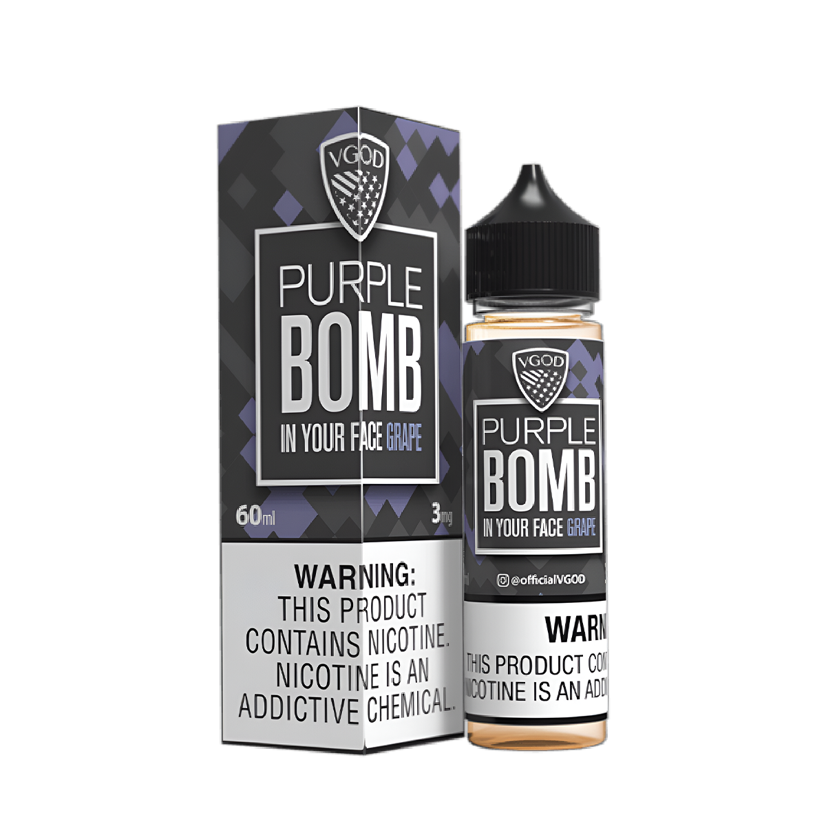 VGOD Bomb Line Freebase Vape Juice 0 Mg 60 Ml Purple Bomb ( Grape)