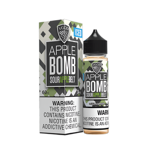 VGOD Iced Bomb Line Freebase Vape Juice 0 Mg 60 Ml Apple Bomb (Sour Apple Belt) Iced