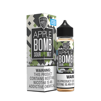 VGOD Iced Bomb Line Freebase Vape Juice 0 Mg 60 Ml Apple Bomb (Sour Apple Belt) Iced